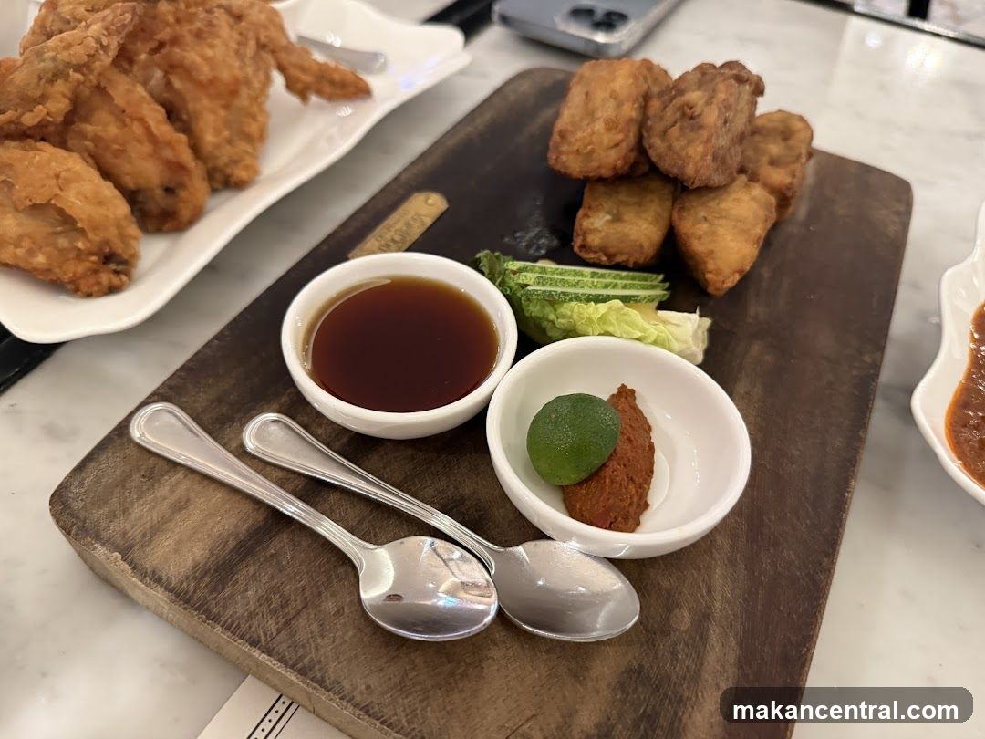 Food Presentation on Wooden Board