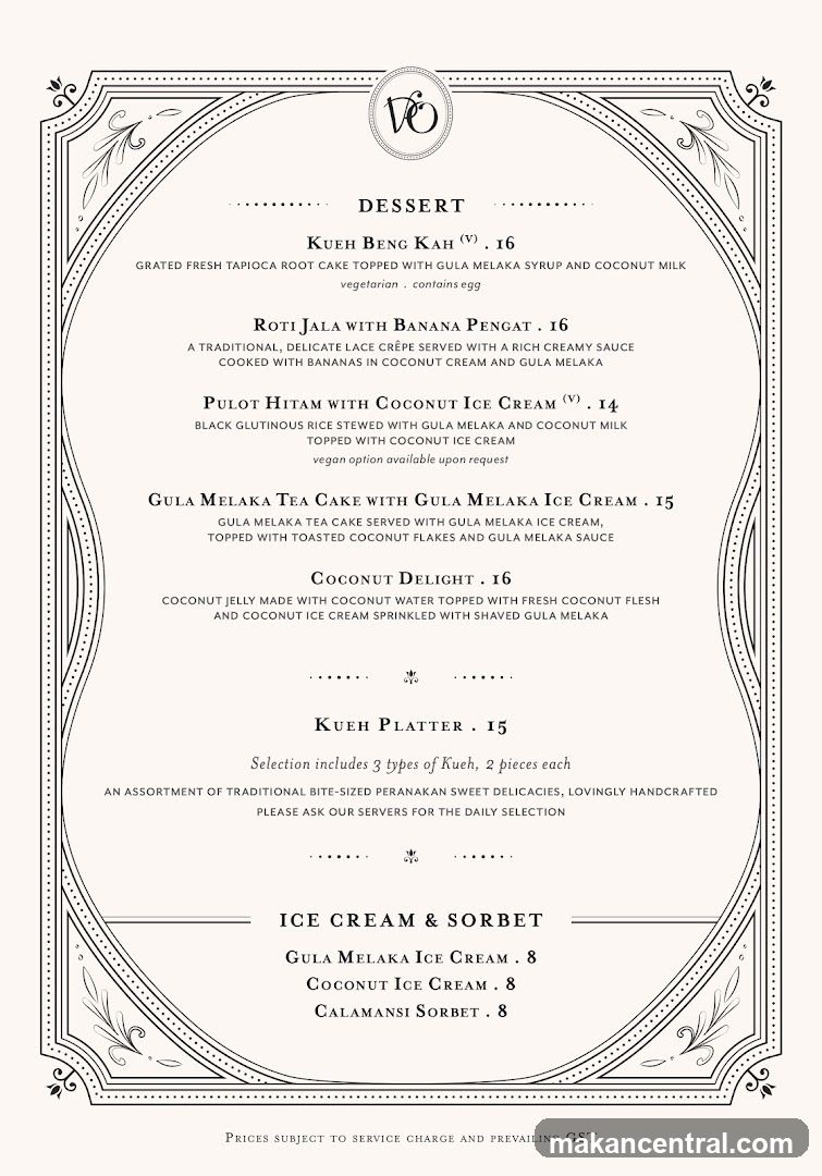 Dessert Menu