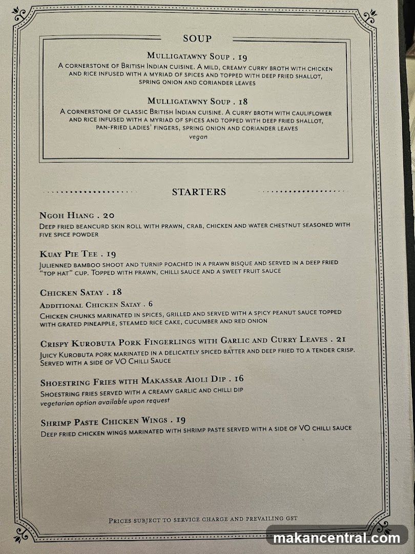 Soup and Starters Menu