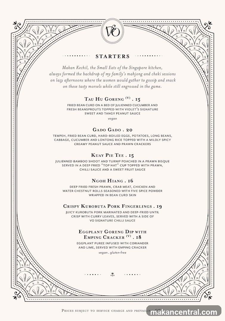 Starters Menu