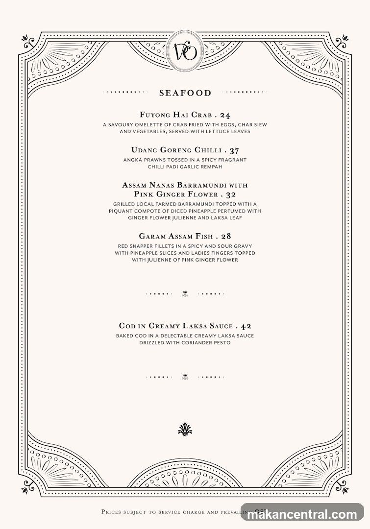 Seafood Menu