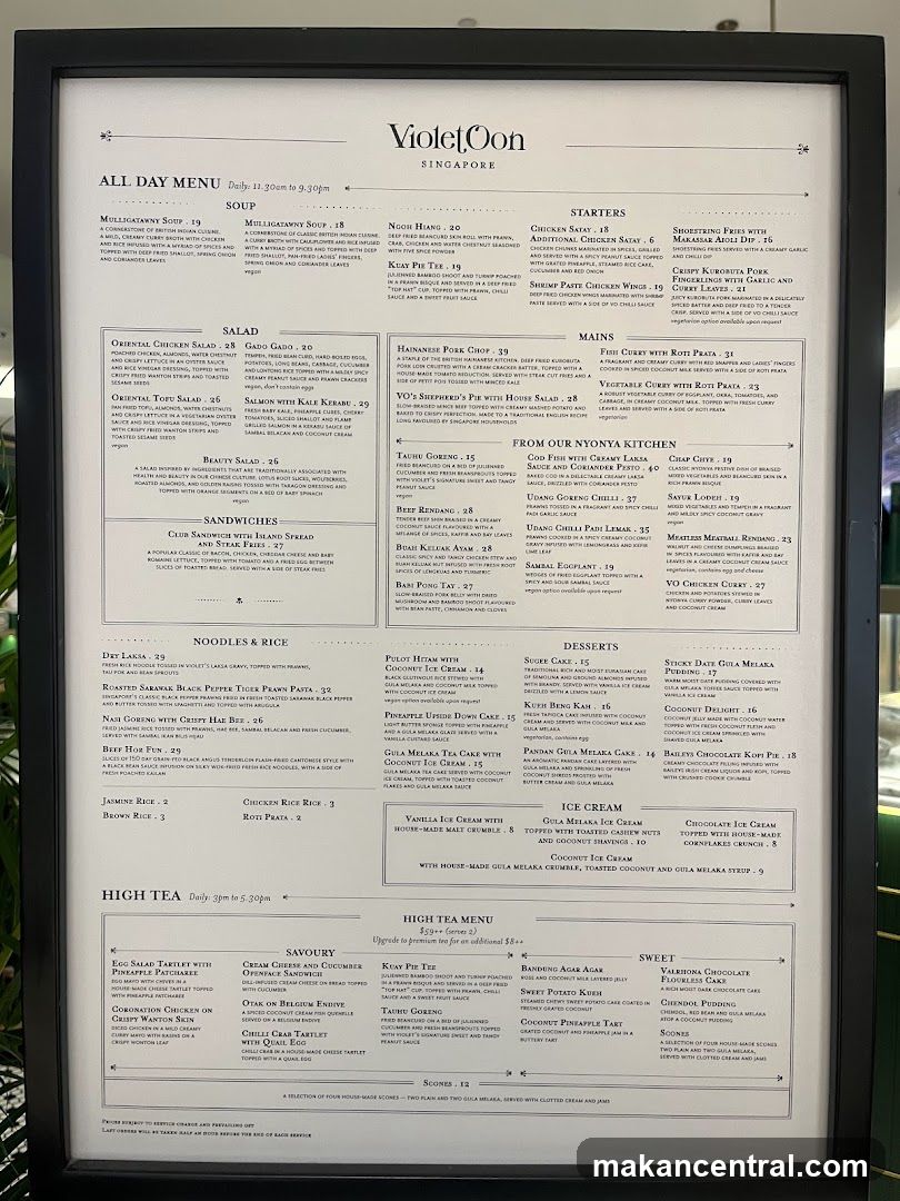 Violet Oon Singapore All Day Menu