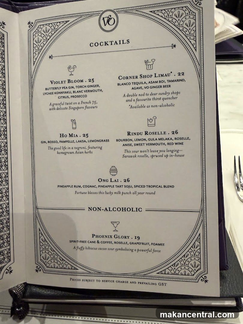 Cocktails Menu