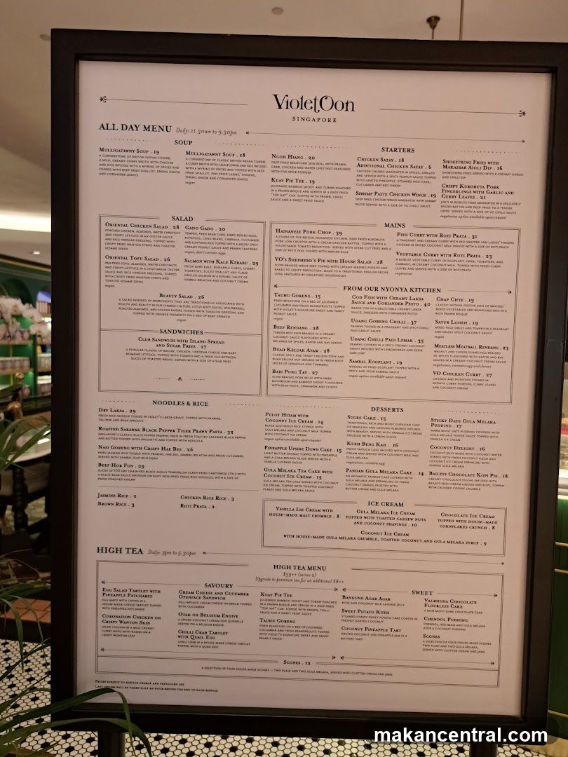 Violet Oon Singapore All Day Menu