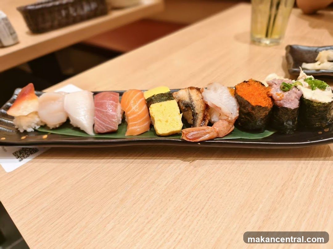Sushi Plate on Wooden Table