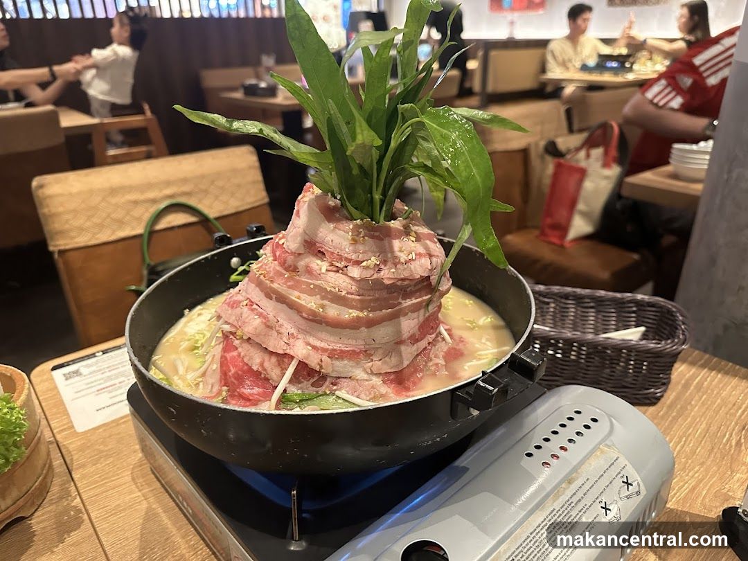Restaurant Interior with Hot Pot Dish