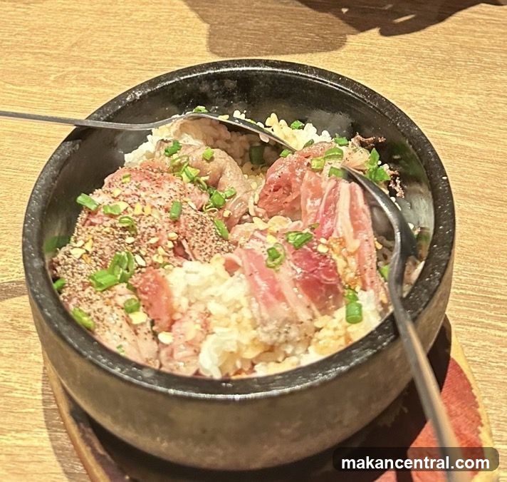 Food dish in stone bowl