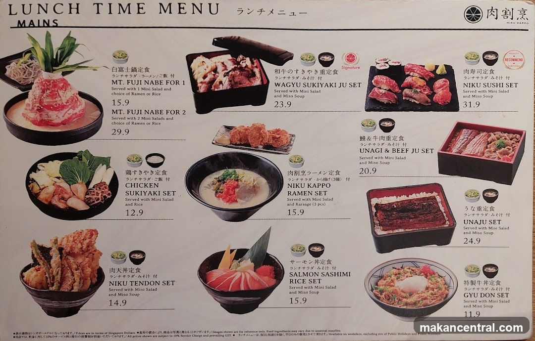 Lunch Time Menu