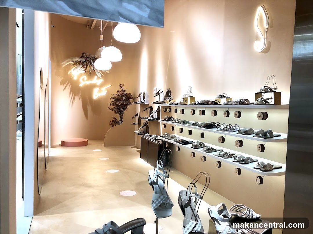Interior of shoe store