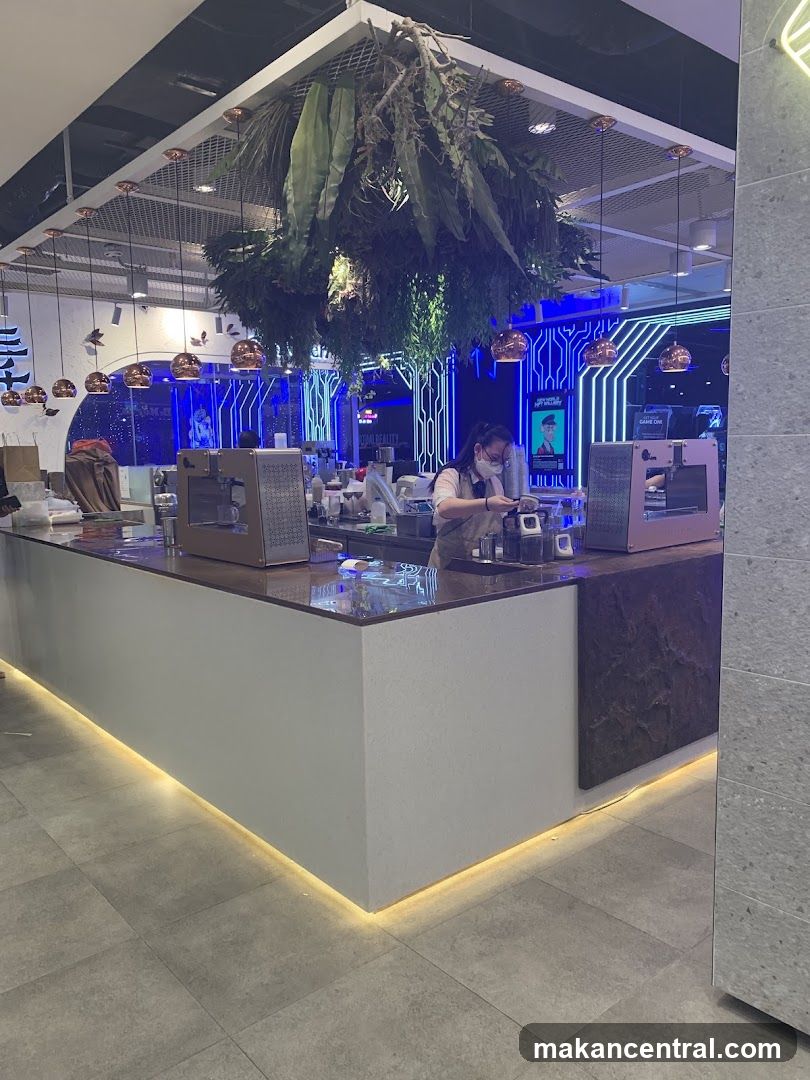 Interior of a modern café or beverage shop