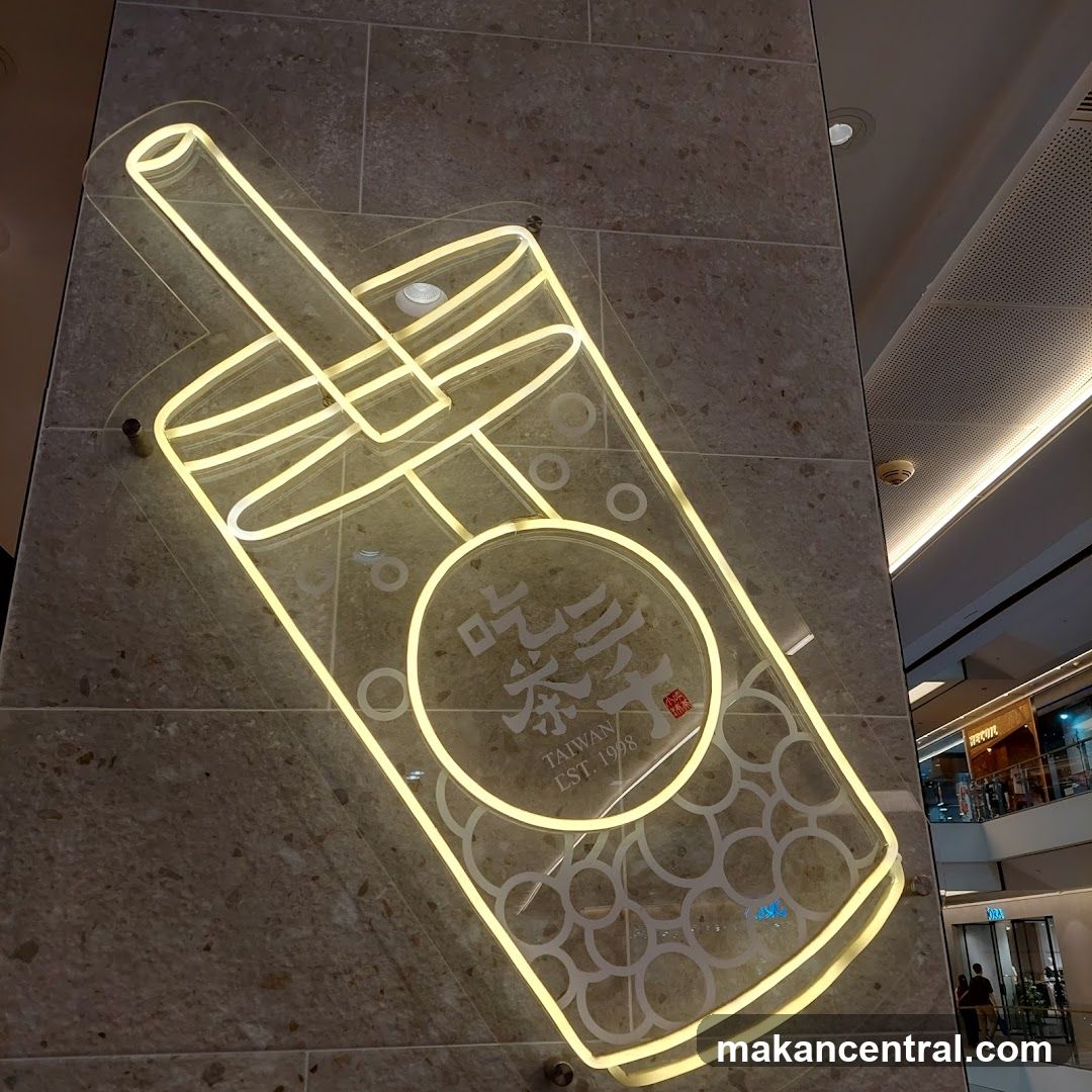 Neon Signage in Mall Interior