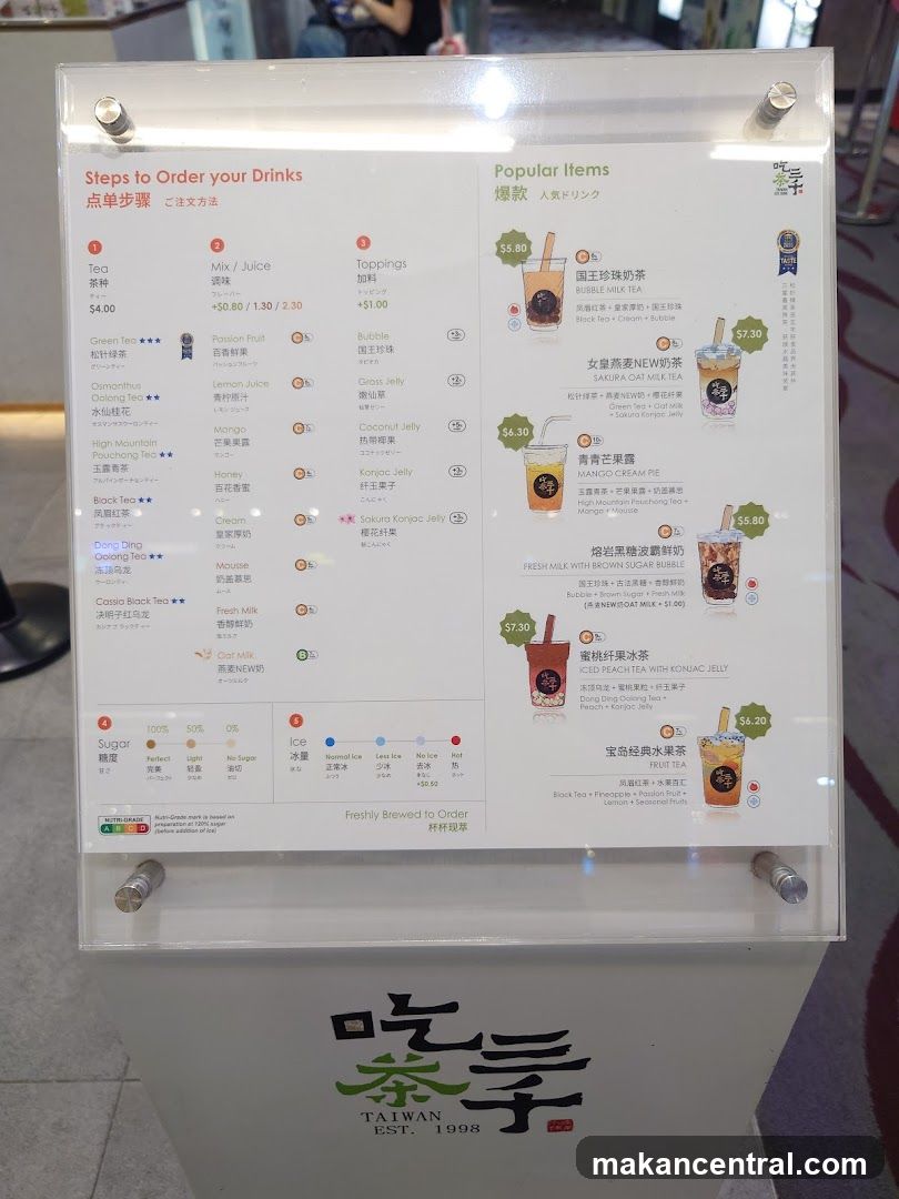 Chinatown Bubble Tea Menu