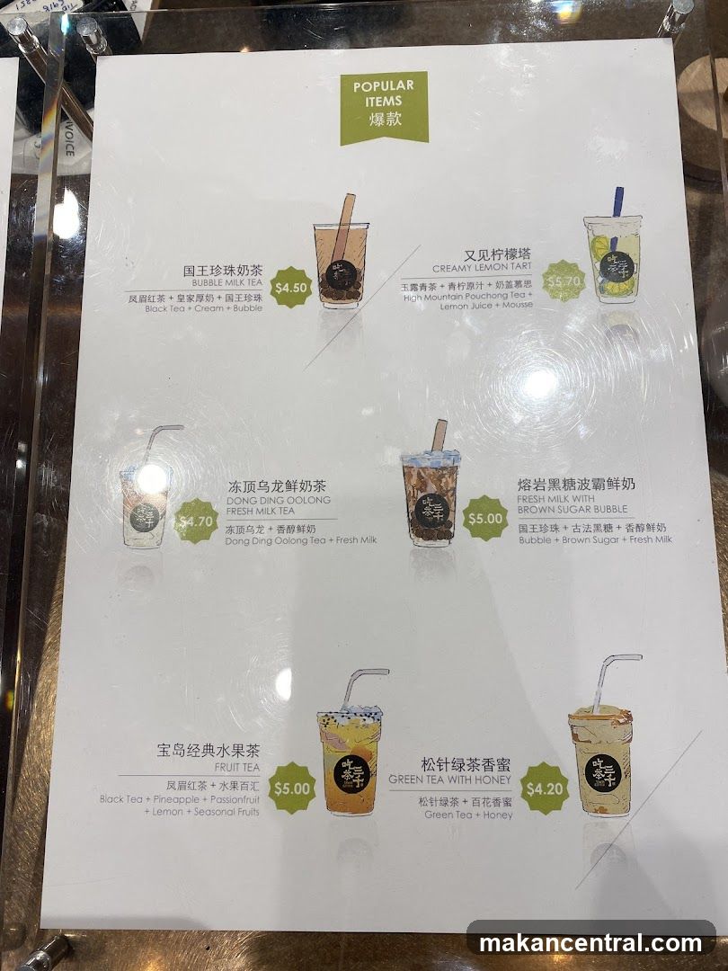 Popular Items Menu