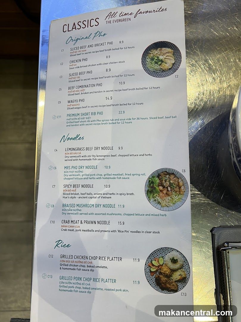 The Evergreen Classics Menu
