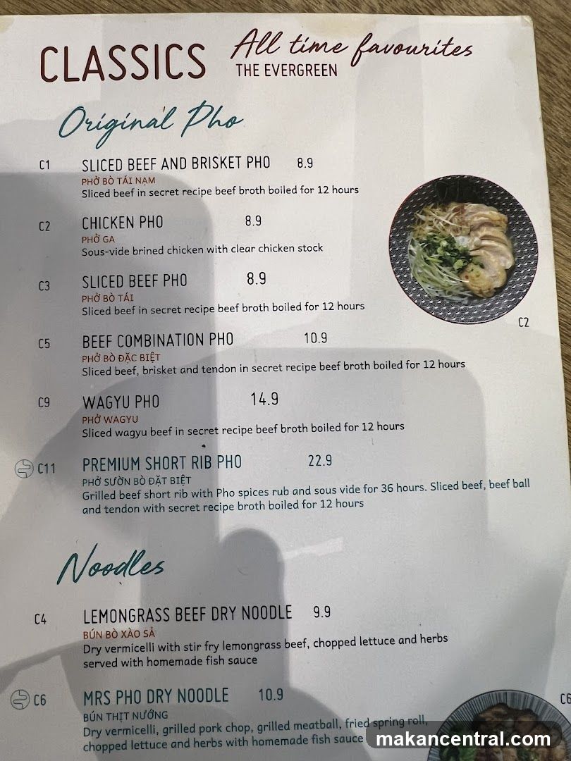 Classics Menu - The Evergreen