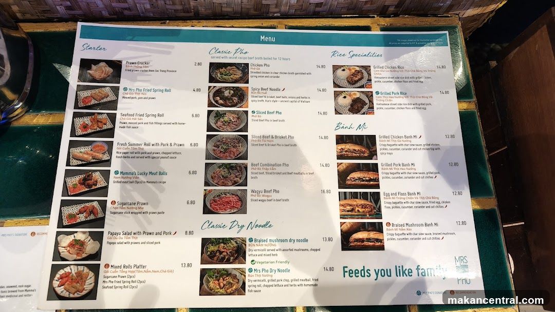 MRS PHO Menu