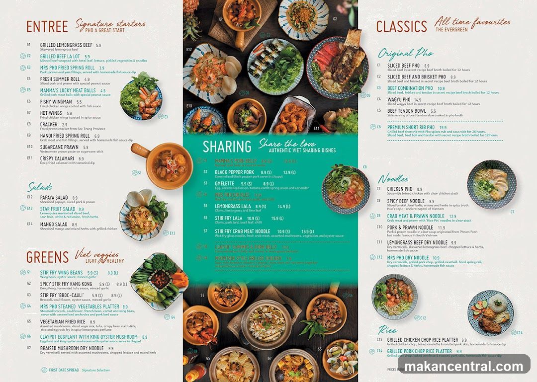 Vietnamese Restaurant Menu