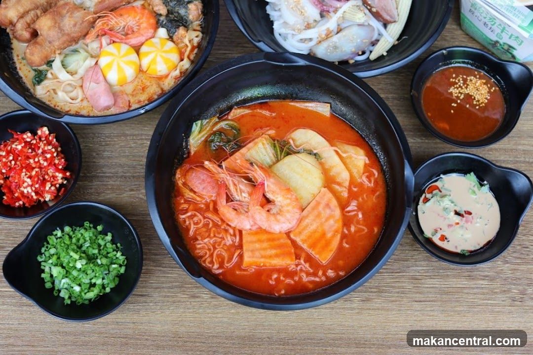 Food Display on Wooden Table