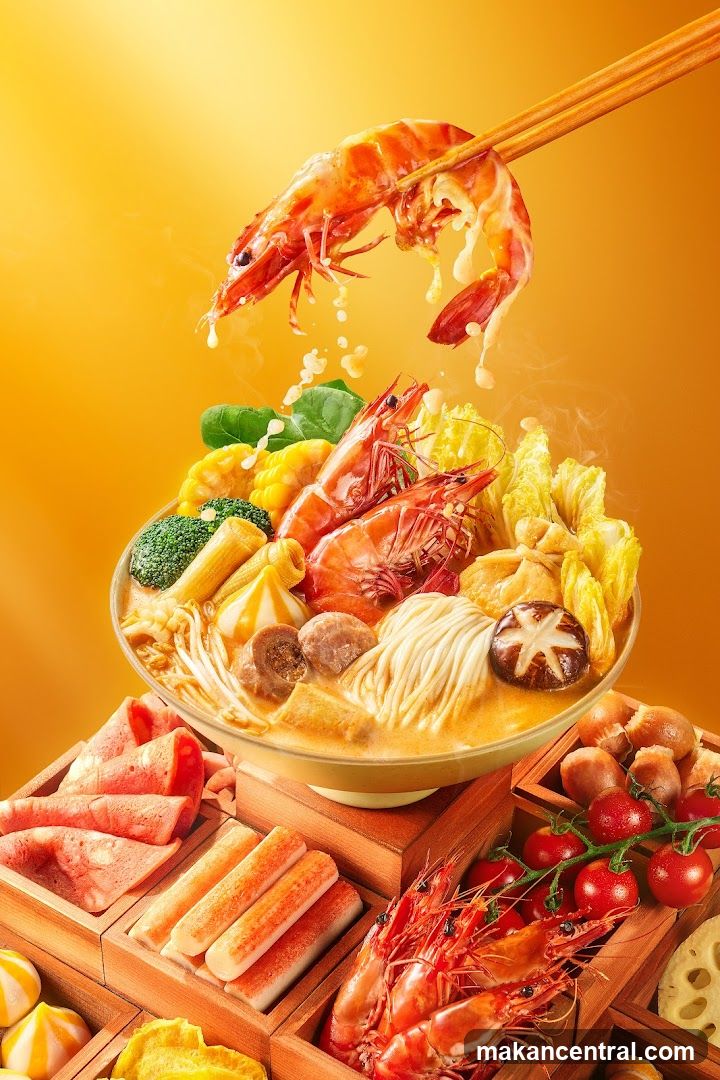 Hot Pot Dish with Seafood and Vegetables
