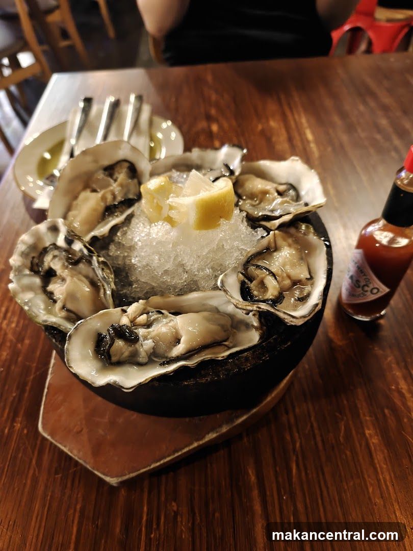 Oyster Plate on Wooden Table