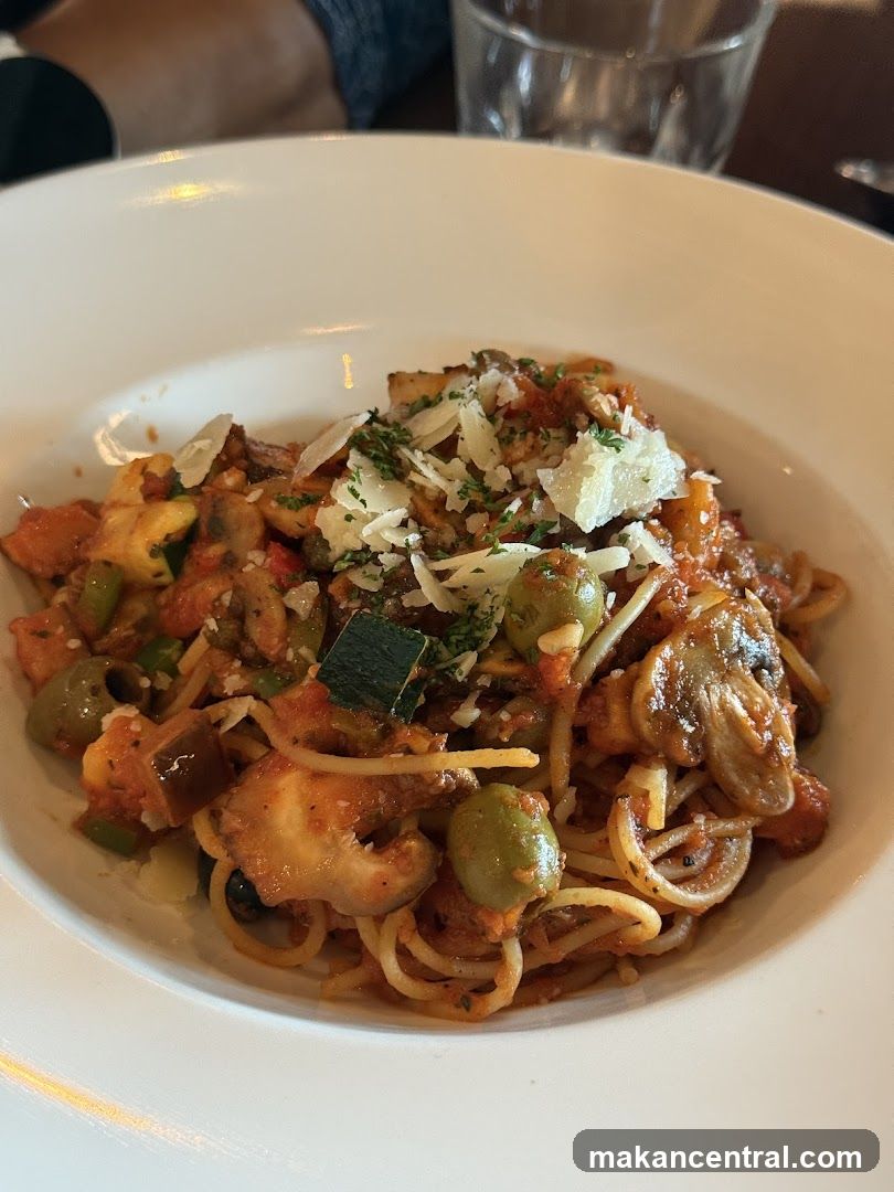 Pasta dish in white bowl
