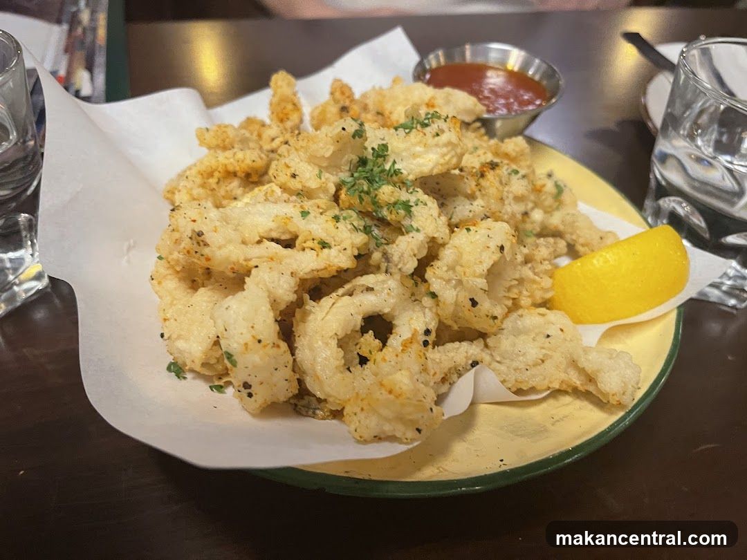 Fried calamari dish