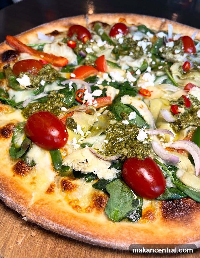 Pizza with Vegetables and Pesto