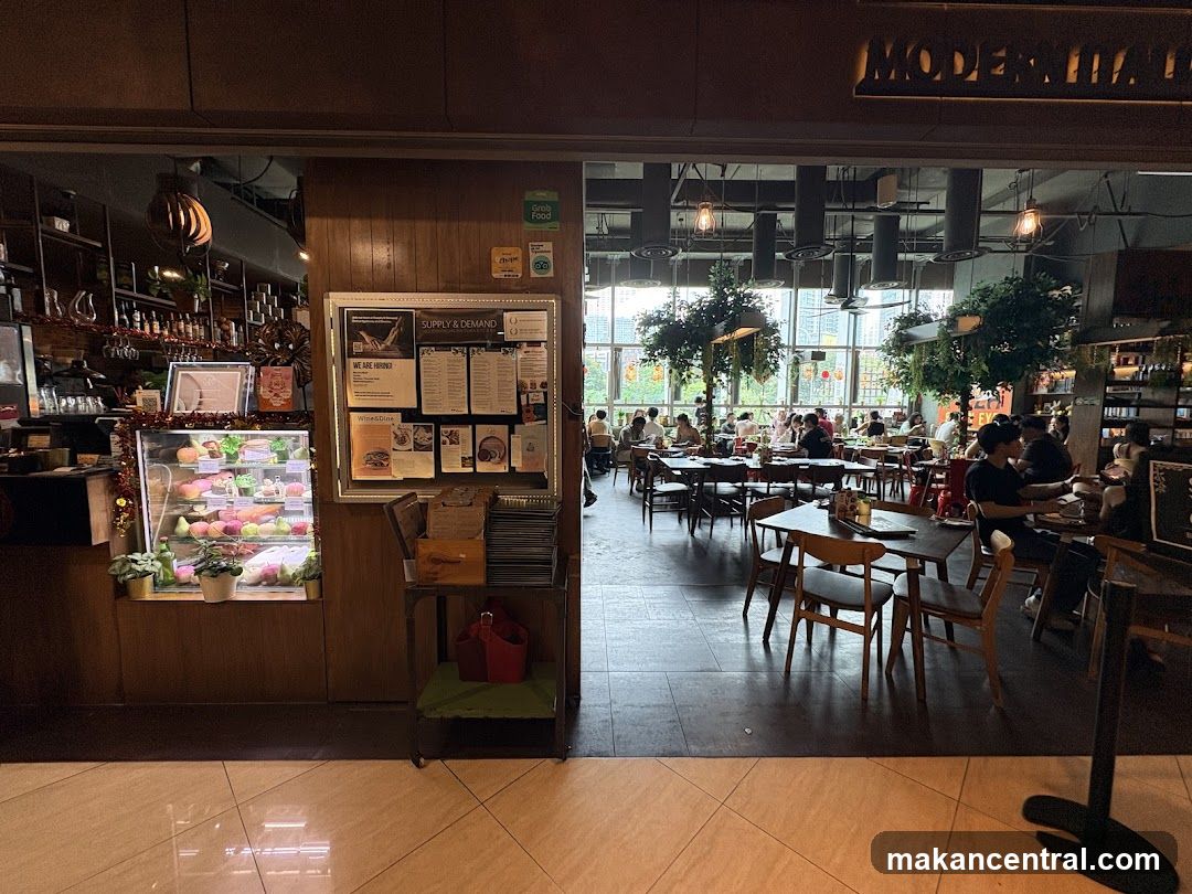 Interior view of a restaurant or café