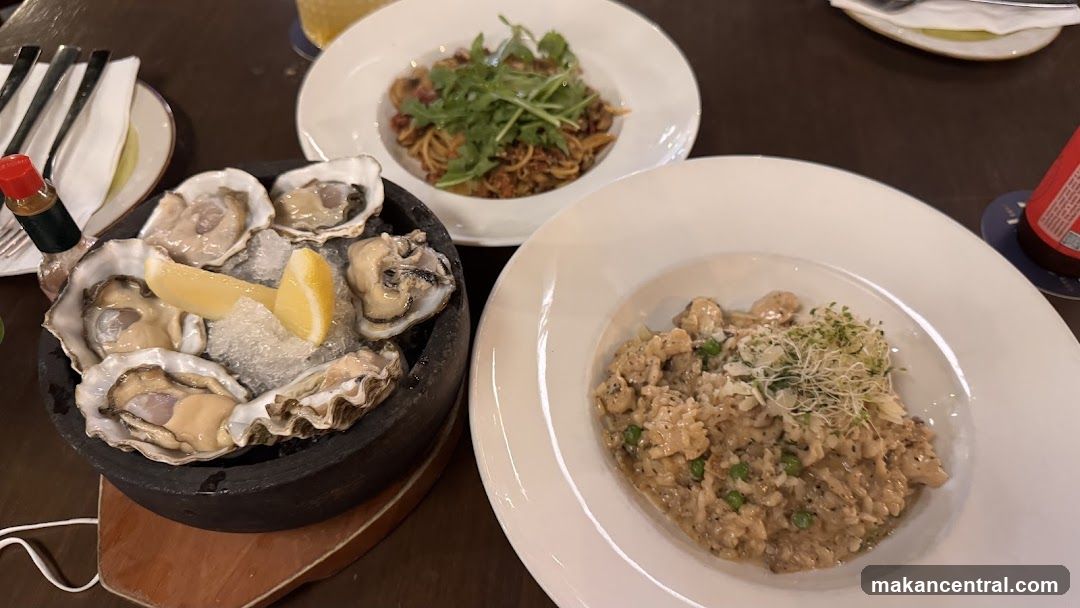 Dining Table with Seafood and Pasta