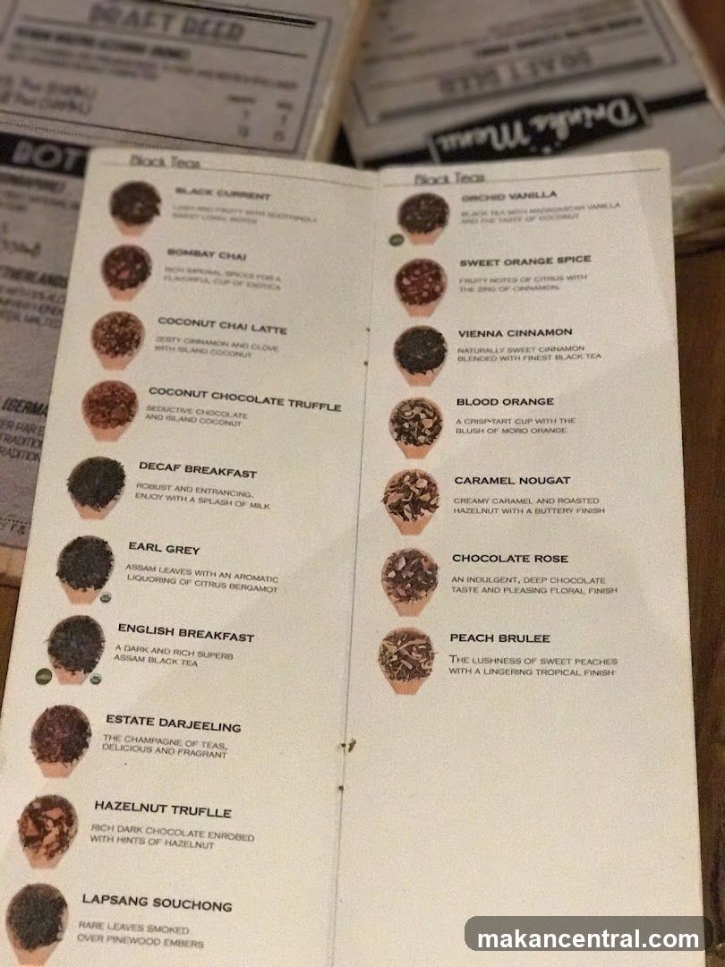 Black Teas Menu