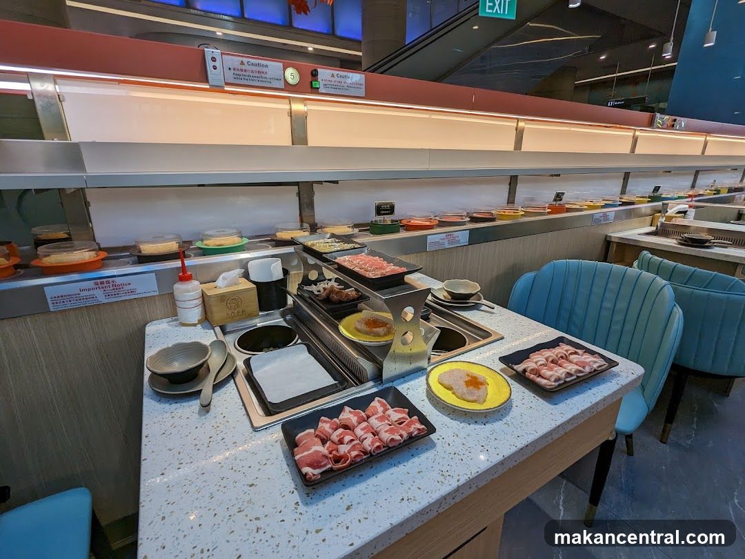 Sushi Roll Counter with Food Display