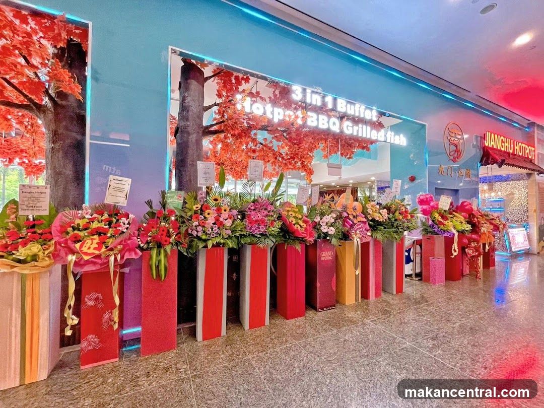 Restaurant Entrance with Floral Decorations