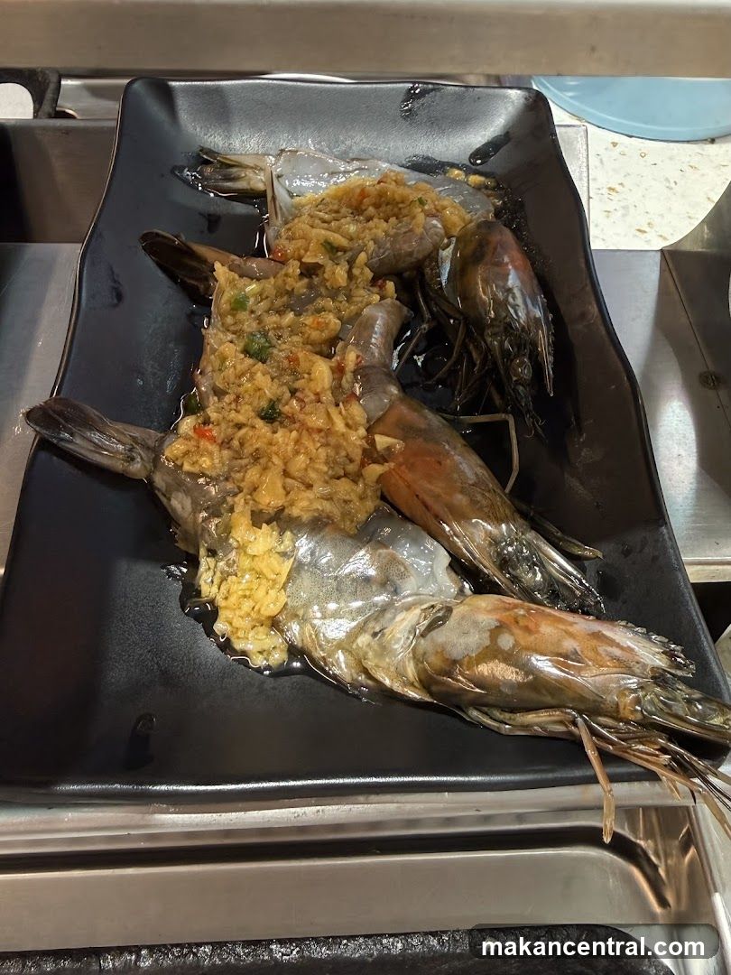 Seafood Dish on Black Plate