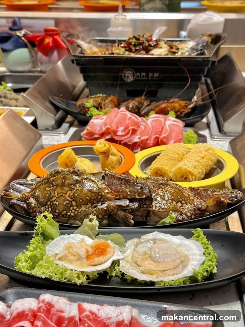 Seafood buffet display