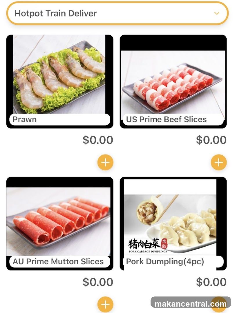 Hotpot Train Deliver Menu