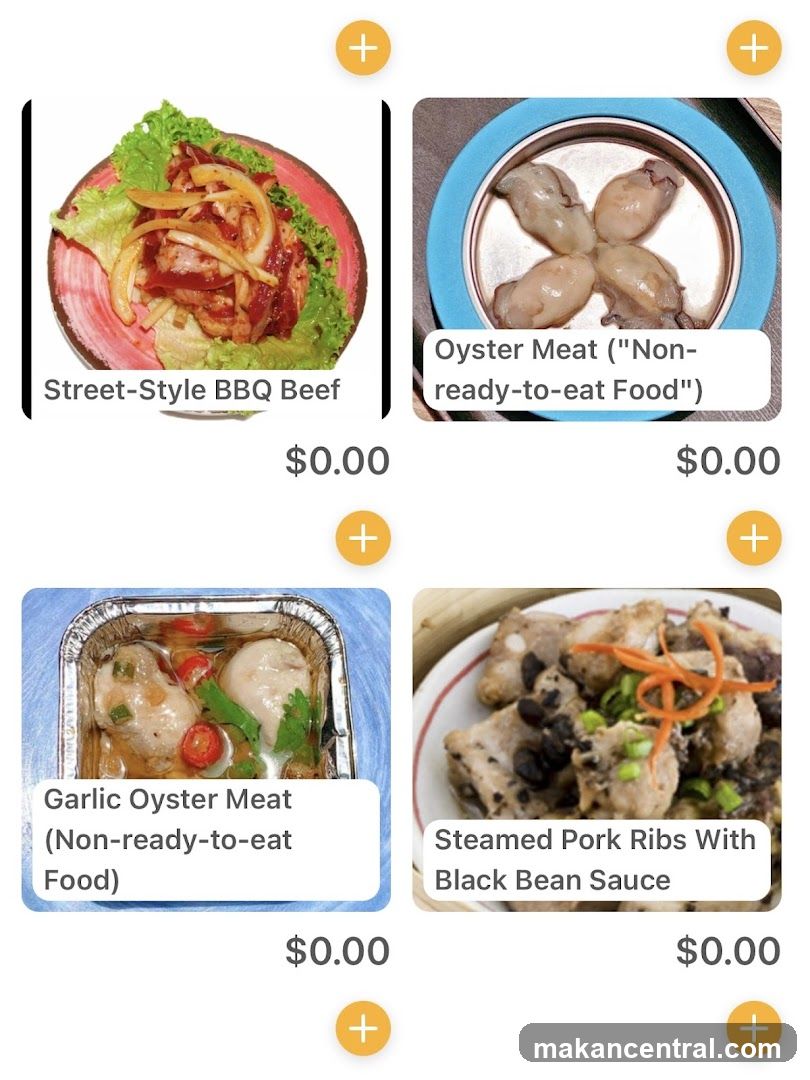 Food Items Displayed on Digital Menu Interface
