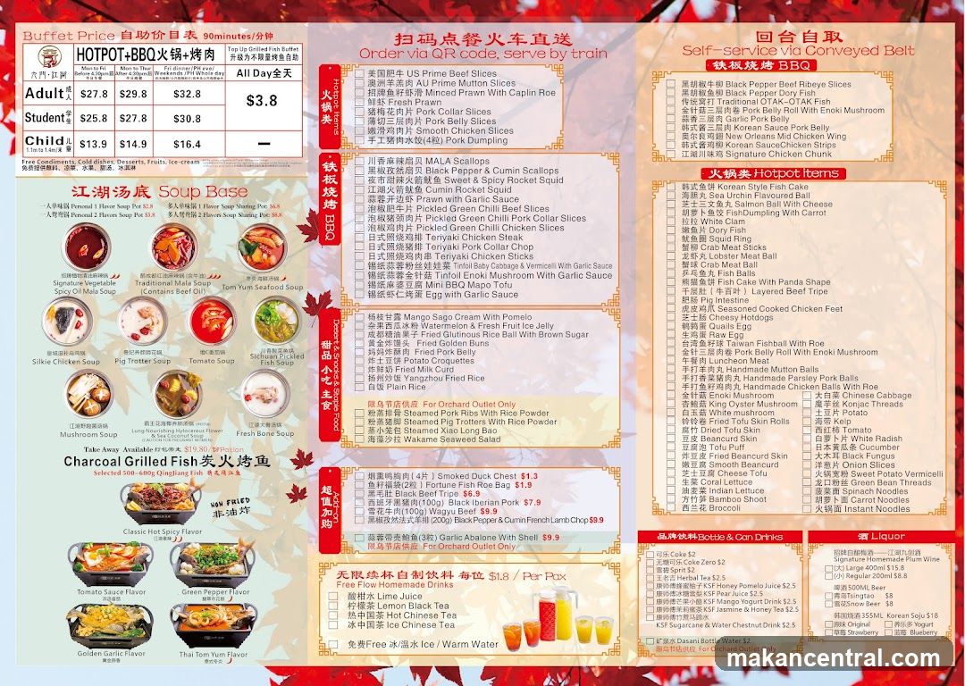 Buffet Menu with BBQ and Self-Service Options