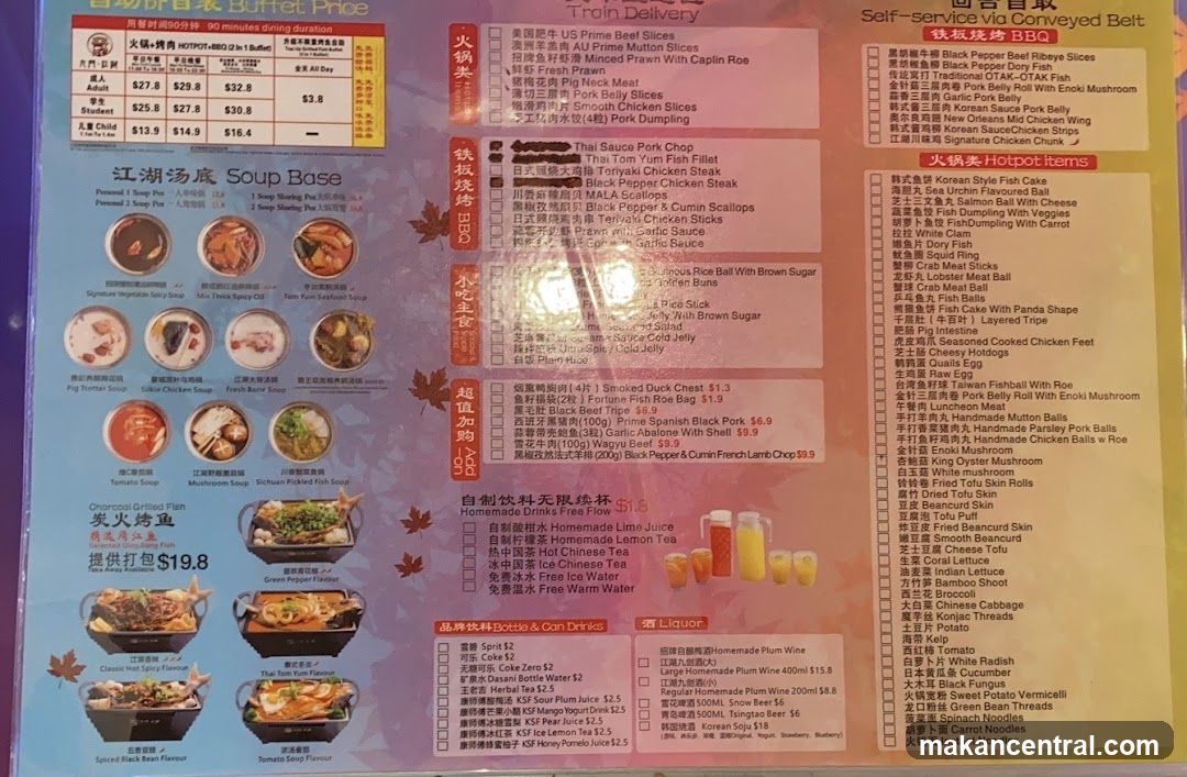 Buffet Menu with Self-Service Options