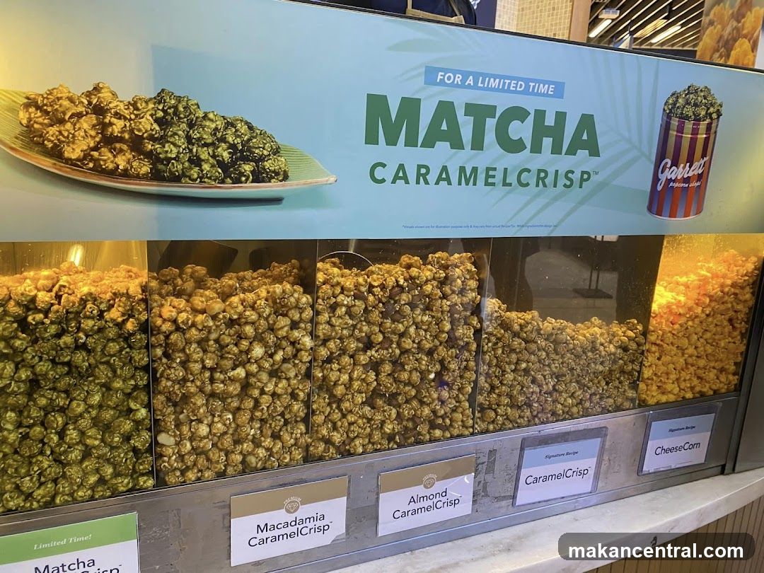 Popcorn Display with Matcha CaramelCrisp Promotion