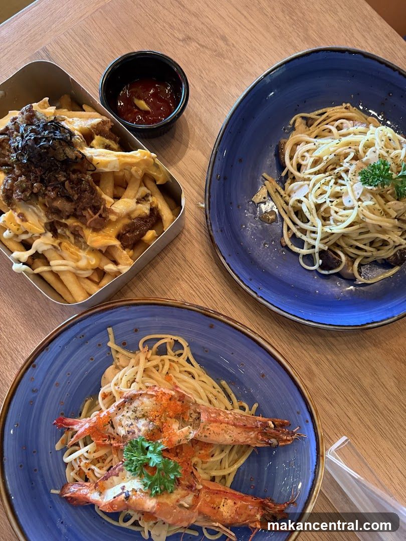 Food on wooden table