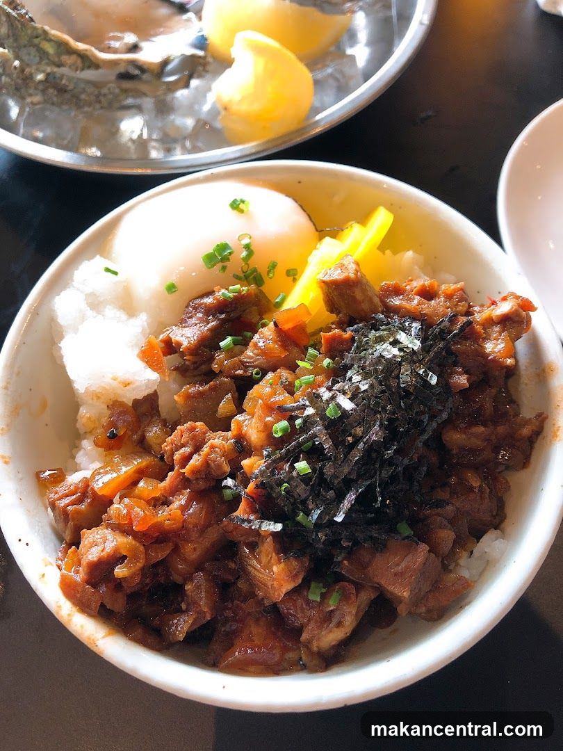 Bowl of rice dish with toppings