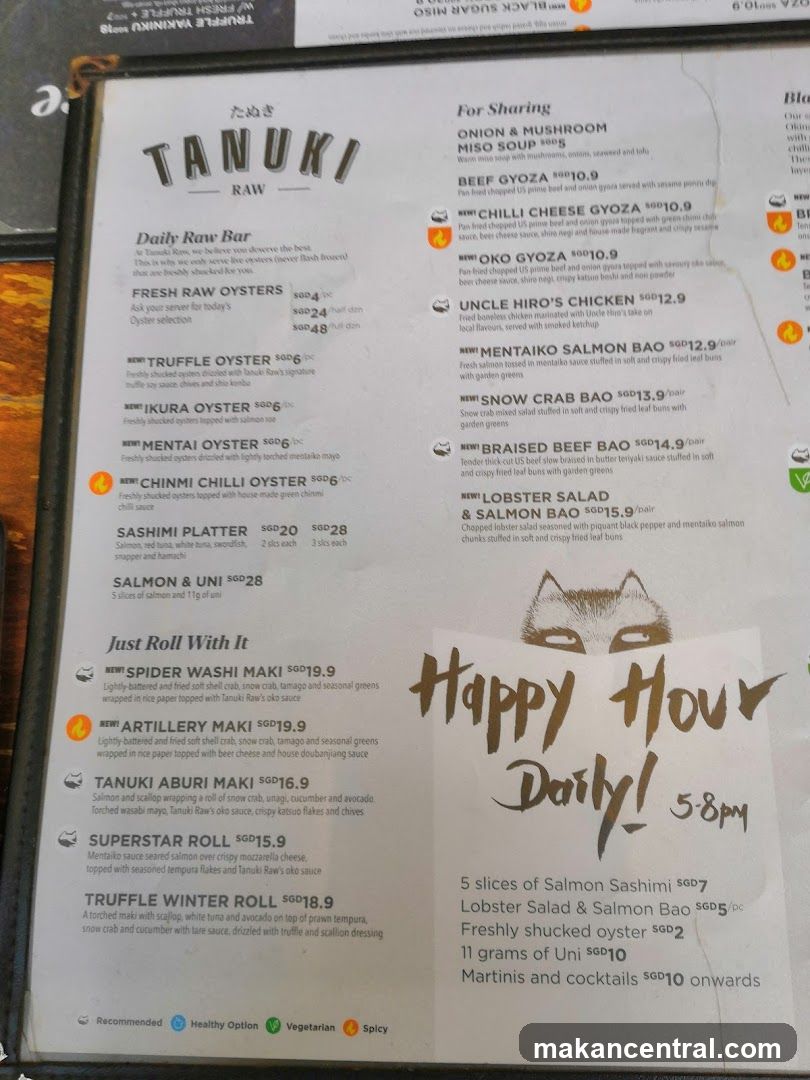 Tanuki Raw Menu