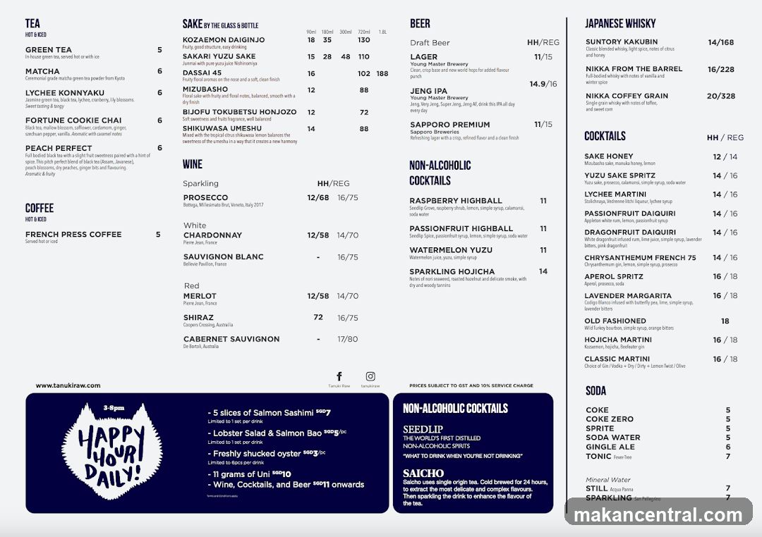 Tanukiraw Menu