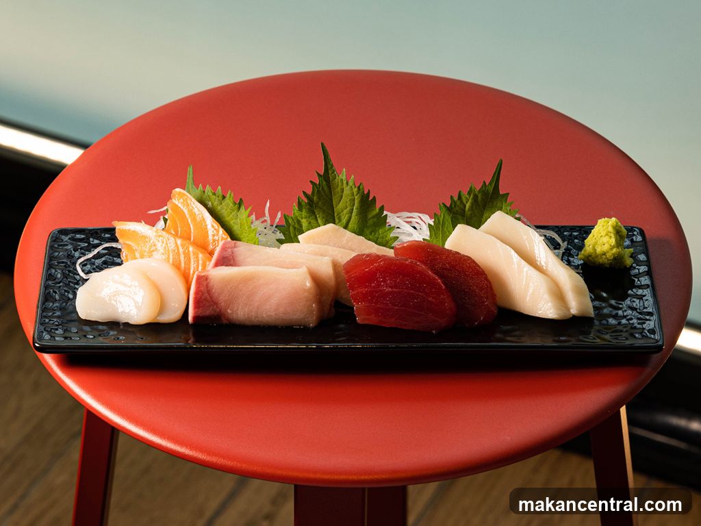Sushi Platter on Red Table