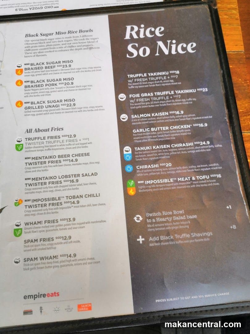 Rice So Nice Menu