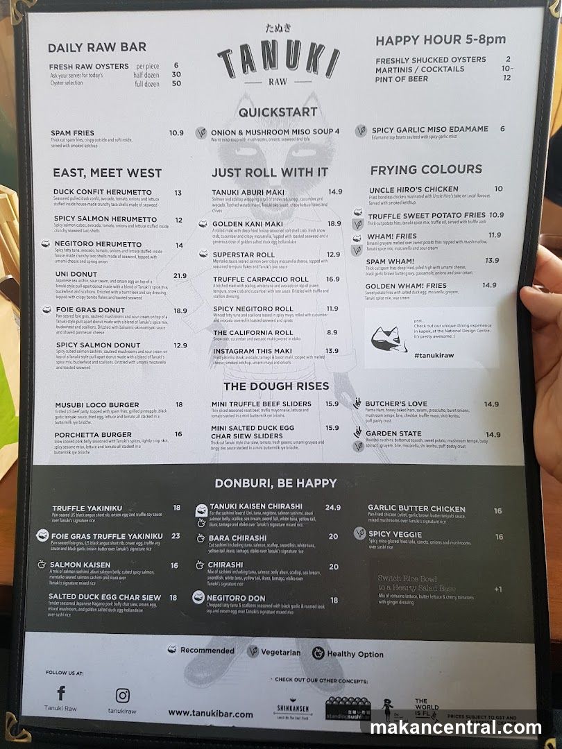 Tanuki Raw Menu