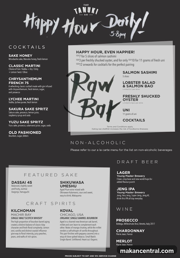 Tanuki Raw Happy Hour Menu