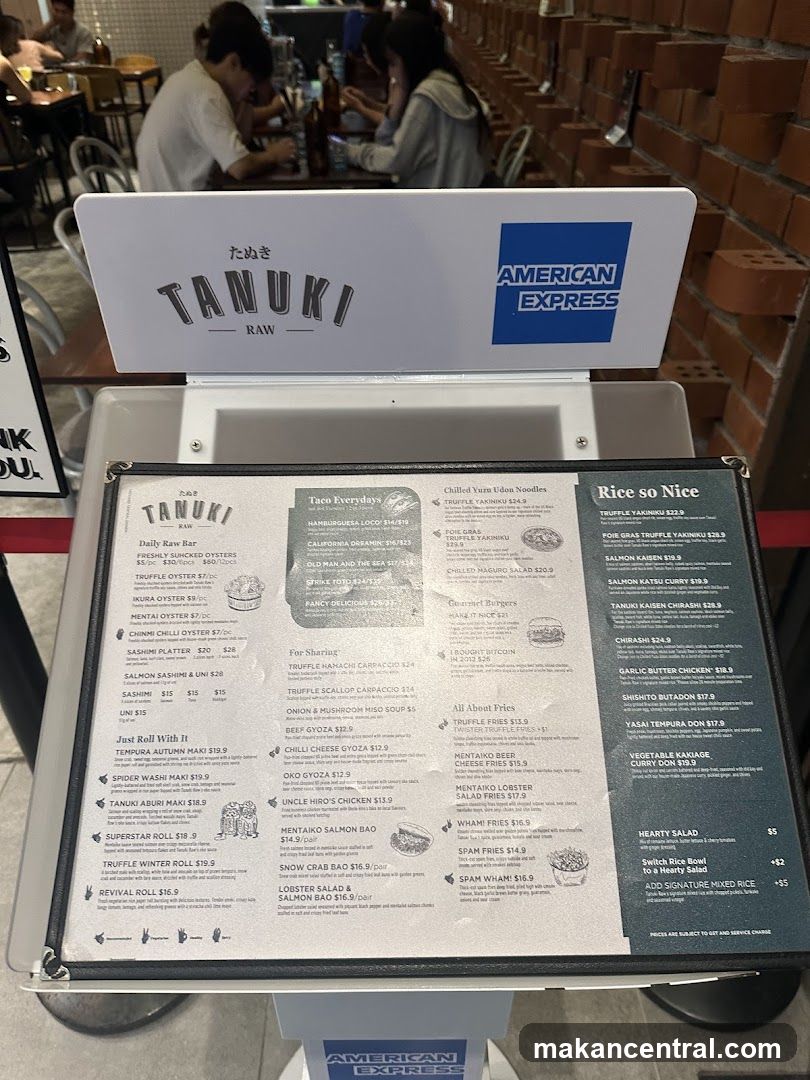 Tanuki Raw Menu