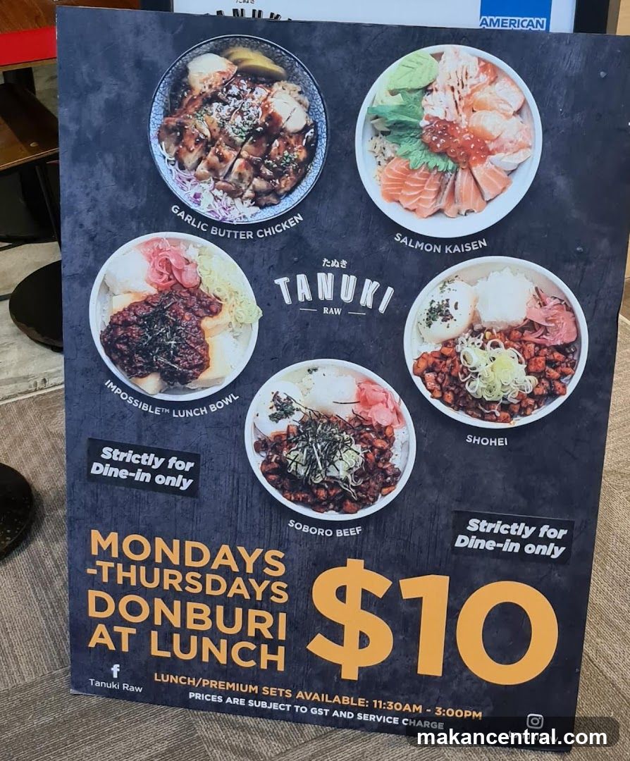Tanuki Raw Donburi Menu