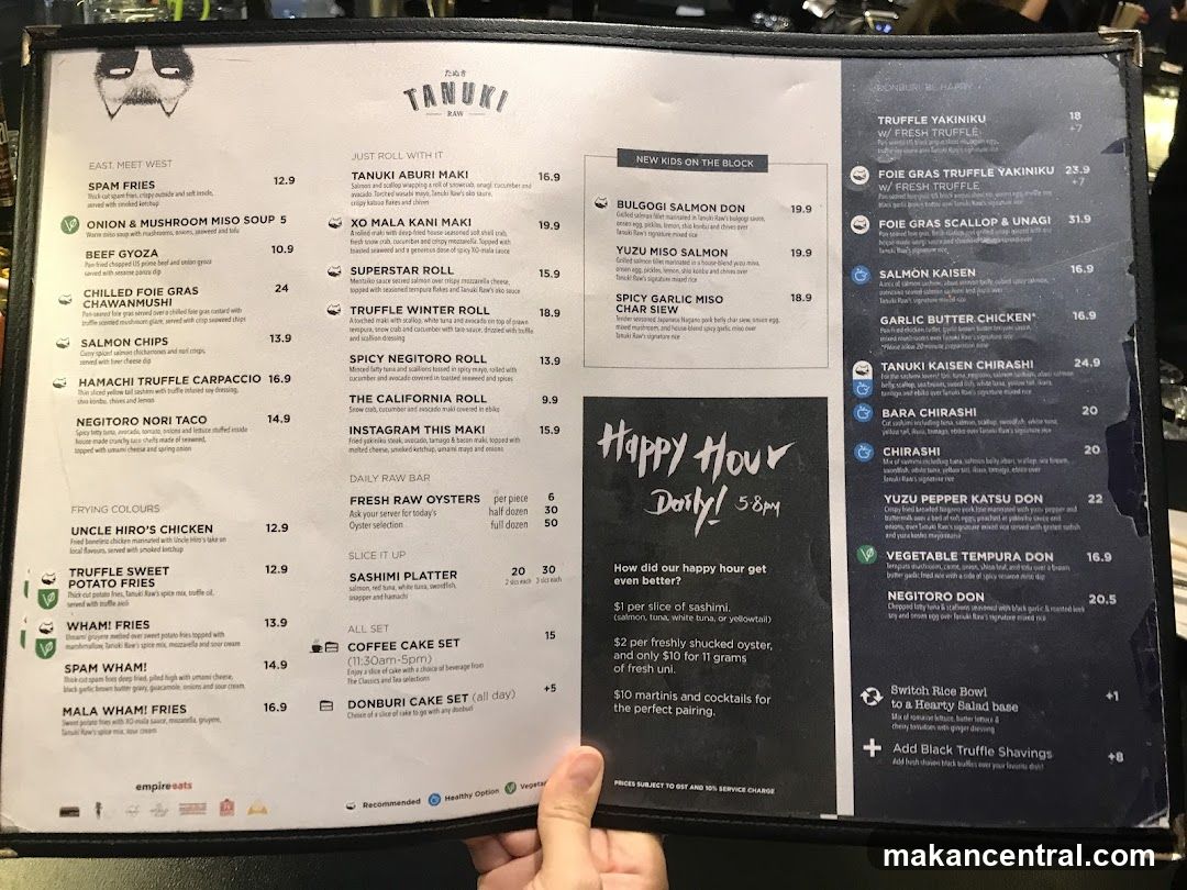 Tanuki Raw Menu